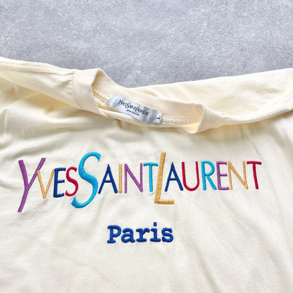 YSL 2000s heavyweight embroidered rainbow t-shirt (L) - Known Source