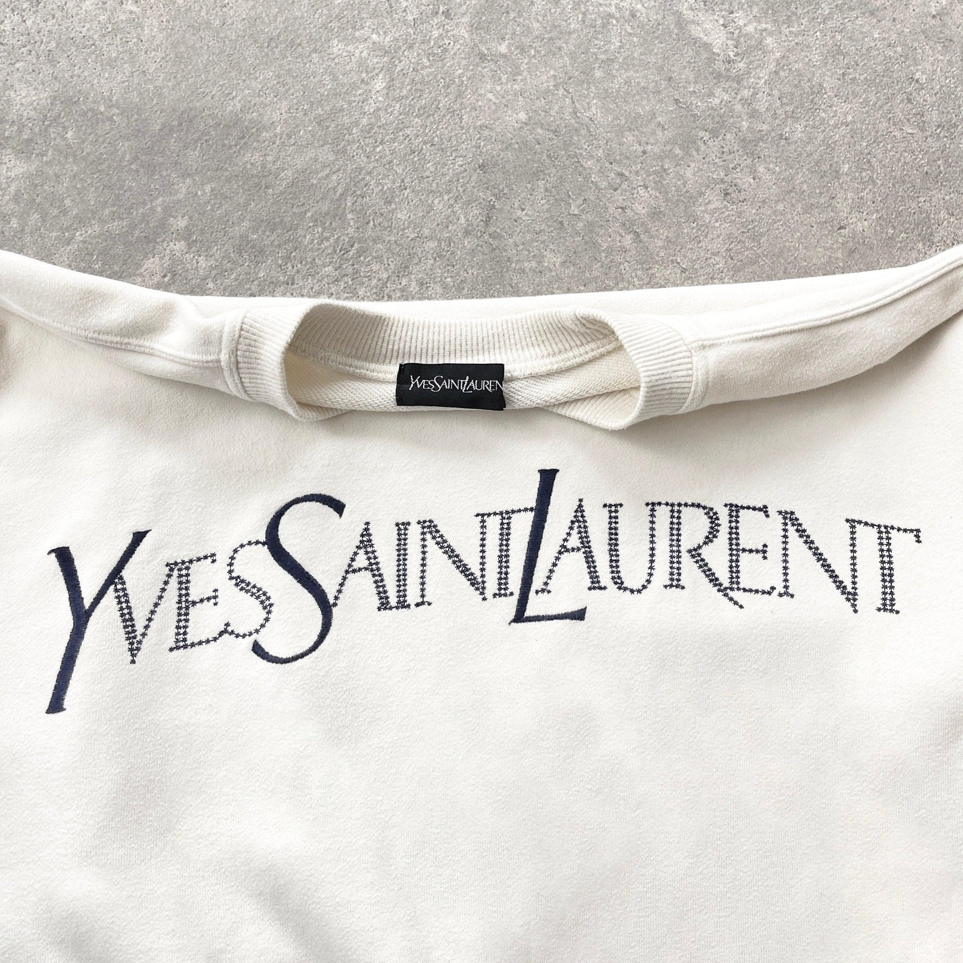 YSL RARE 1990s heavyweight embroidered sweatshirt (M) - Known Source