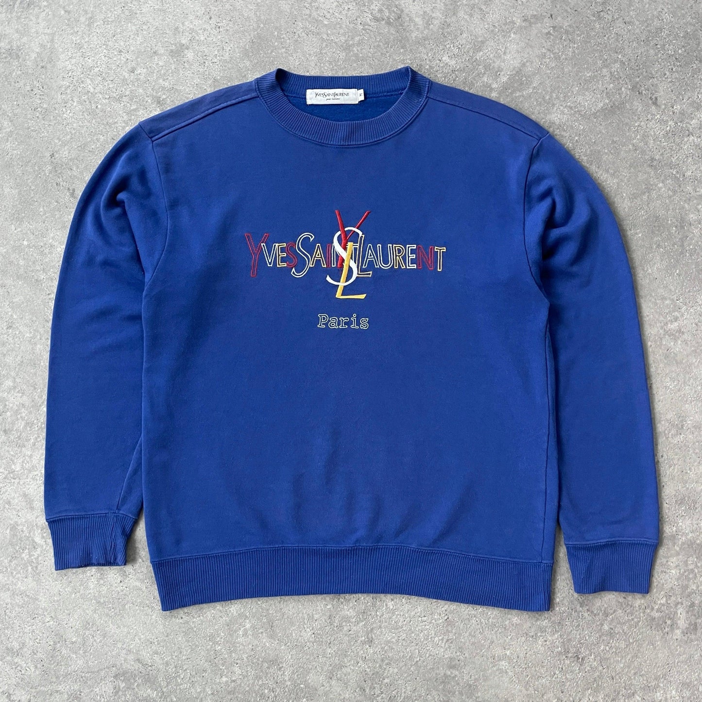 YSL RARE 1990s heavyweight embroidered sweatshirt (S) - Known Source