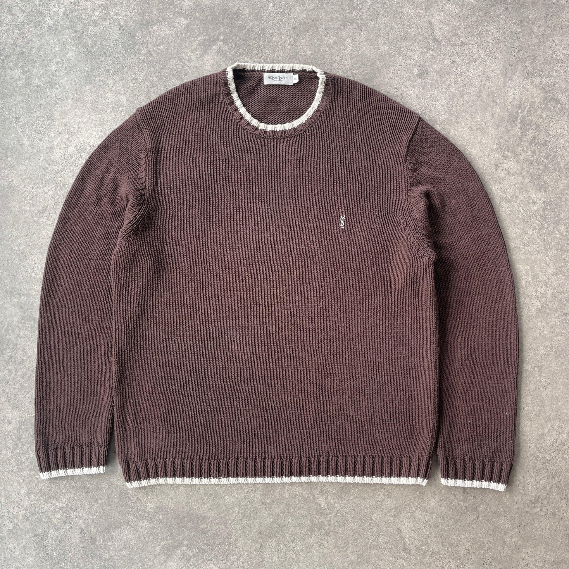 YSL RARE 2000s heavyweight knitted jumper (XXL) - Known Source