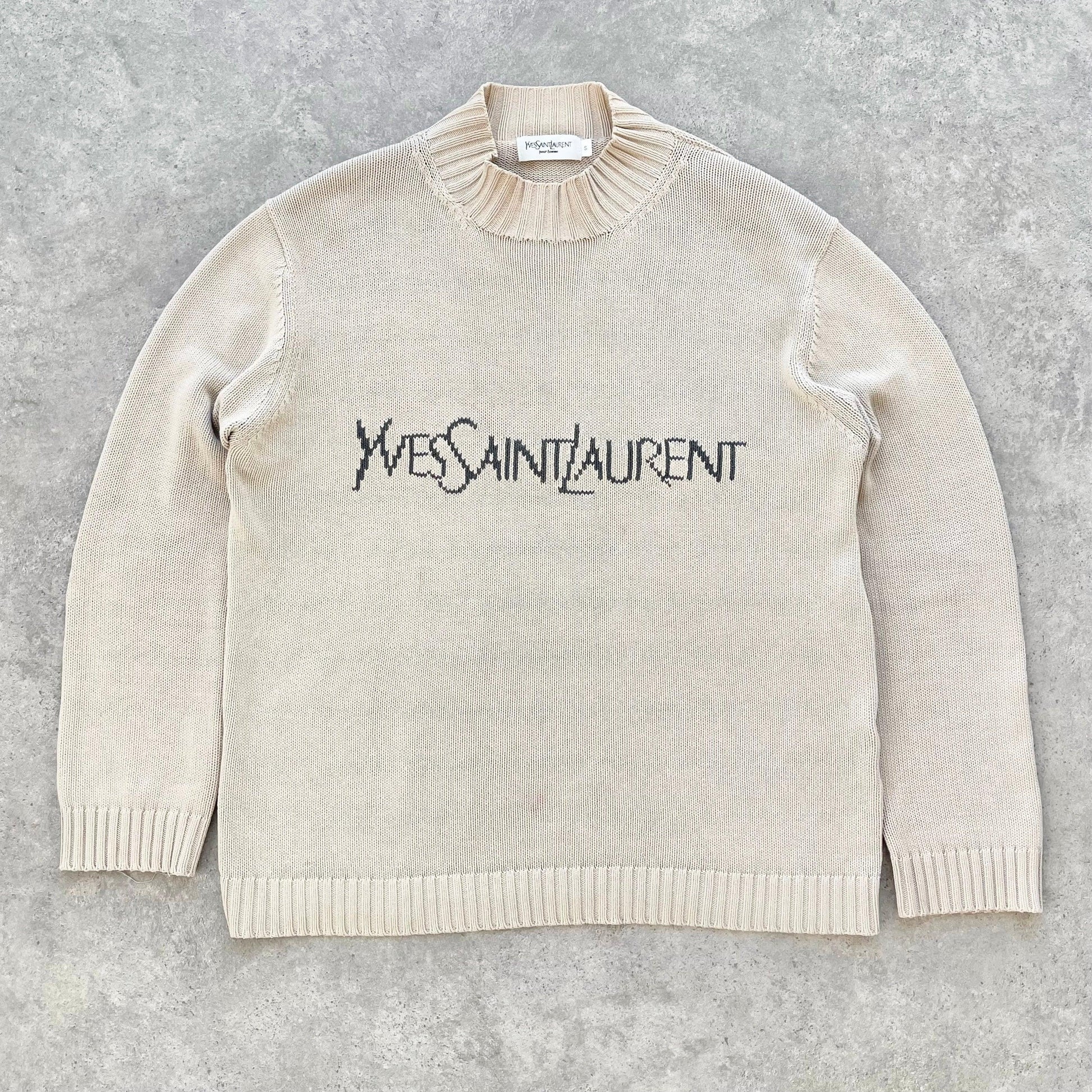 YSL RARE 2000s mockneck heavyweight knitted jumper (M) - Known Source