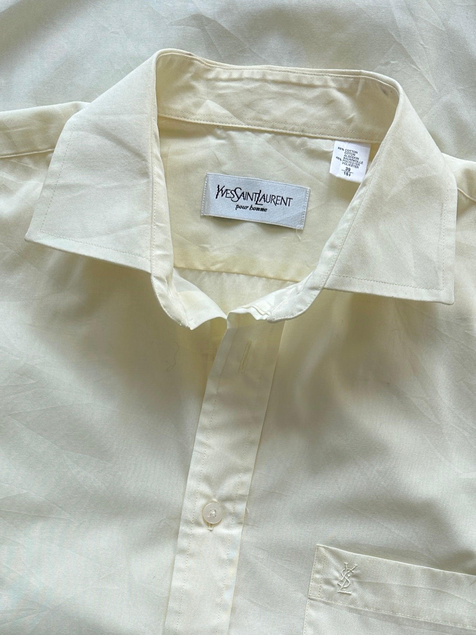 Yves Saint Laurent Cotton Logo Dress Shirt - M/L - Known Source