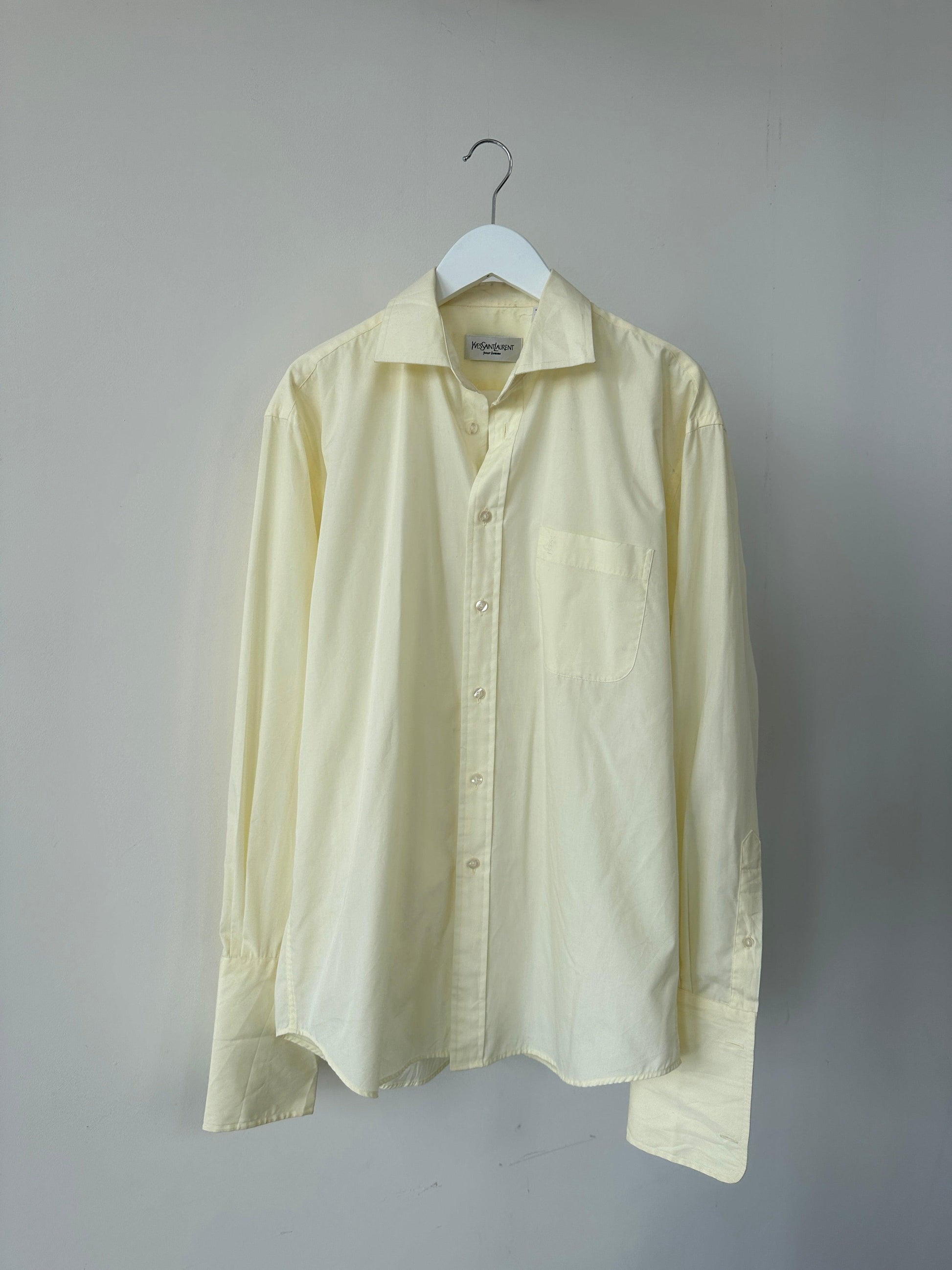 Yves Saint Laurent Cotton Logo Dress Shirt - M/L - Known Source