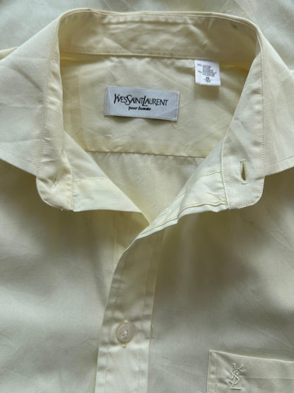 Yves Saint Laurent Cotton Logo Dress Shirt - M/L - Known Source